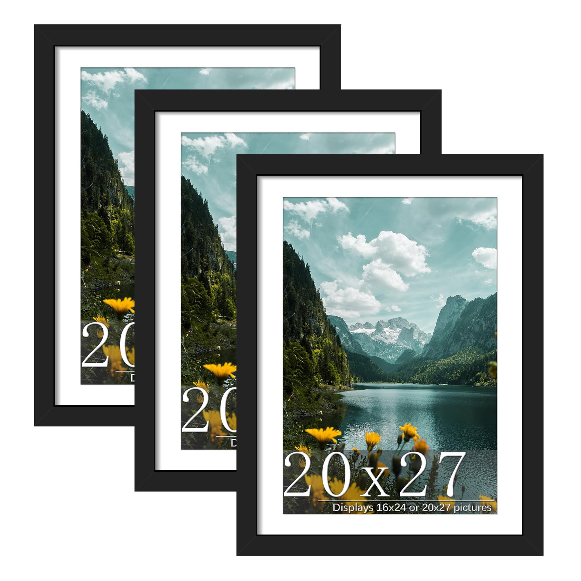Amazon.co.jp: Picrit 20x27インチ 写真フレーム 3パック ブラック