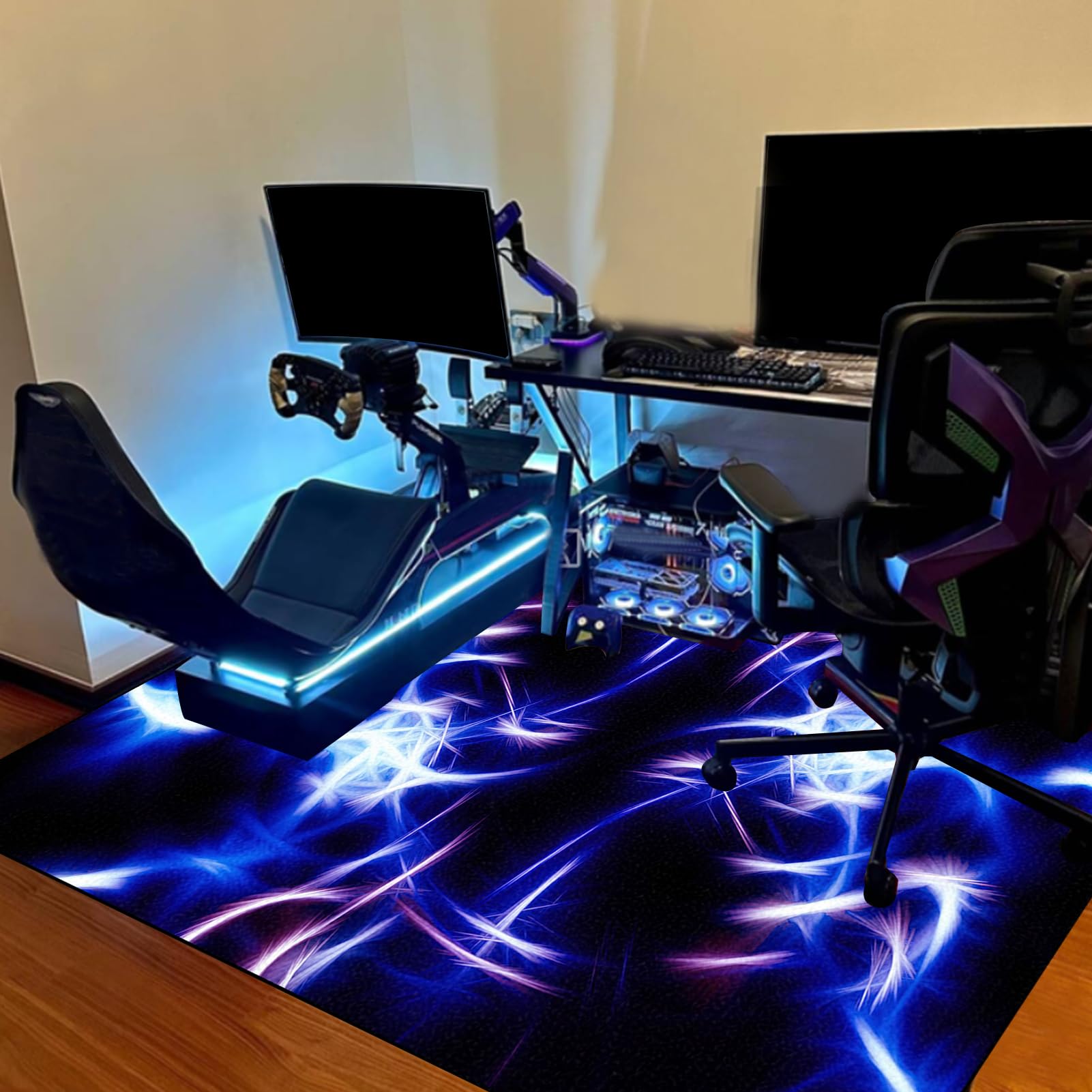 Alfombra Silla Gaming, Protector de Suelo para Silla con Ruedas, Alfombra para Silla de Escritorio y Gaming, Tapete Antideslizante para Oficina, Alfombrilla Protectora para Suelos Duros 150 x 180 cm