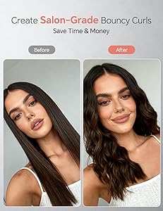 LANDOT Automatic Rotating Curling Iron 1-Inch - Versatile Styling for Salon Waves, Curls & Spirals | 8 Temp Settings & Anti-Scald Design for All Hair Types | Perfect for Daily Use & Beginners