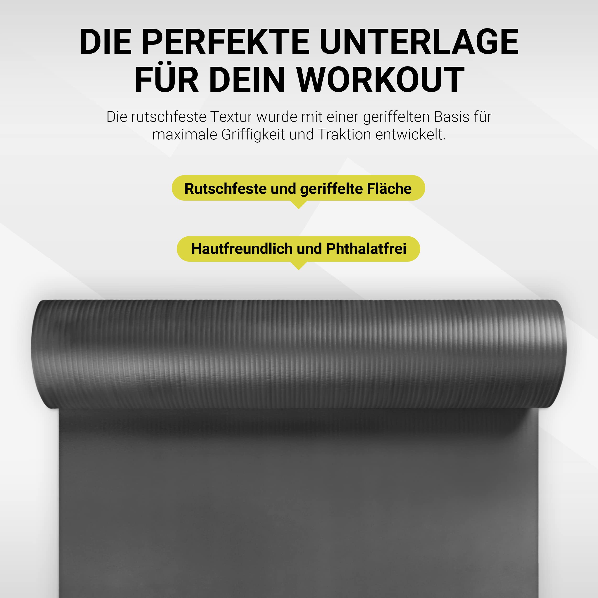 MSPORTS Tappetino da Ginnastica Premium 183 x 61 x 1 cm e 183 x 61 x 1,5 cm in Colori Diversi | Yoga Pilates Fitness Allenamento | con Cinturino | ftalato - Libero