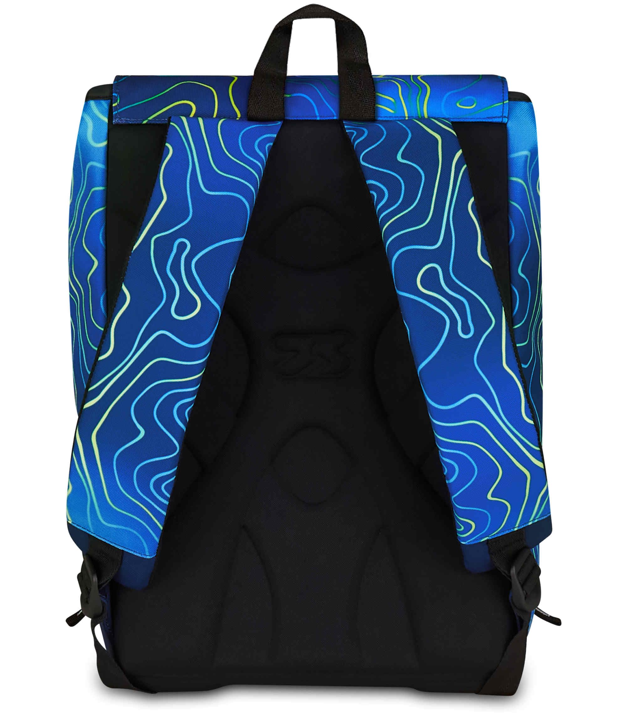 Seven Zaino Doppio Scomparto Estensibile Seven, Blu, Schienale Preformato, Bambino Scuola + Astuccio 3 Zip, Completo di Matite, Pennarelli, Colori, Elementari, Medie, Superiori,Bambini e Ragazzi