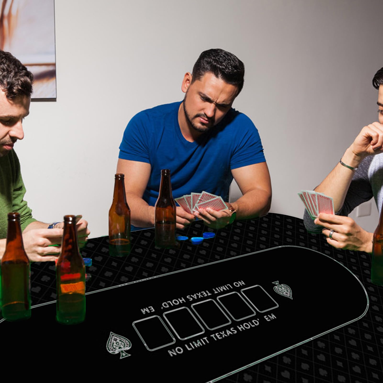 Générique Dessus de Tapis de Table de Poker – de Jeu de Cartes antidérapante 120 x 60 cm, Tapis de en Feutre Lisse, Couverture de Jeu de société de, Accessoire de Table pour soirée à thème