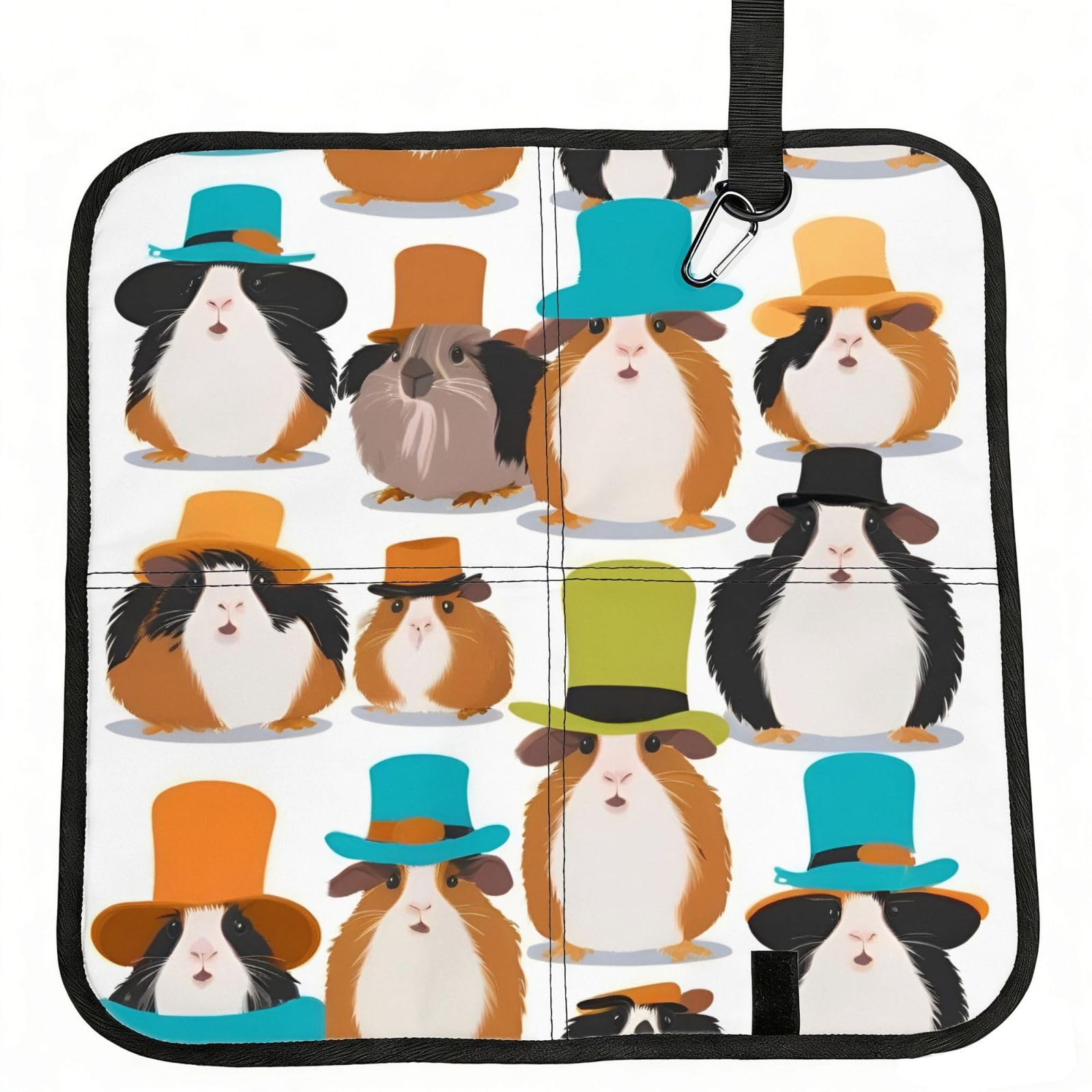 UVBDF Guinea Pig Illustration Print Outdoor Sitting Cushion Folding Seat Pad Compact Portable Picnic Bench Cushion Mat