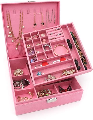 Miniatura 2 de Joyero organizador de dos capas de fibra con visualización del interior y cerradura, de KLOUD City