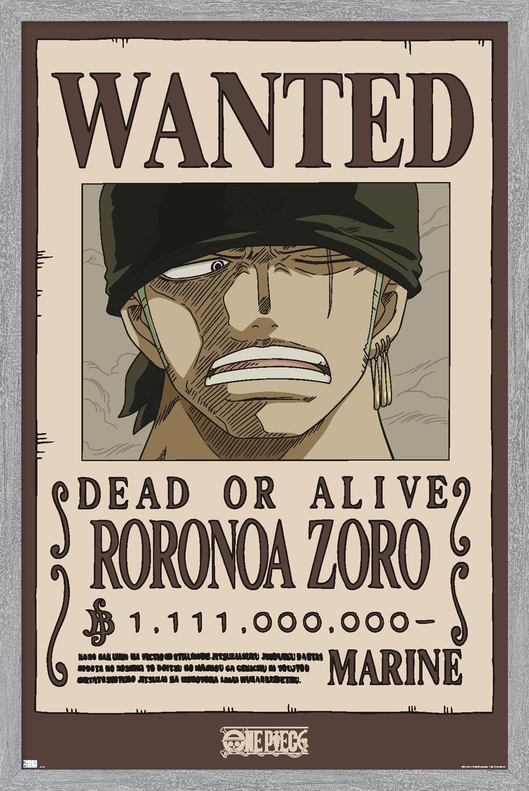 Amazon.com: Trends International One Piece - Roronoa Zoro Wanted