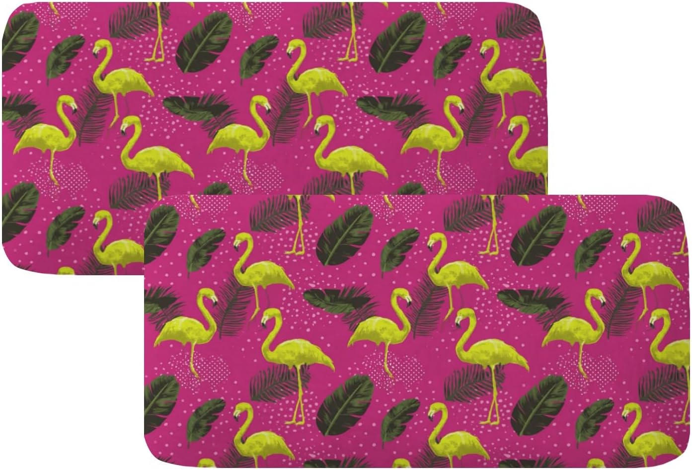 Tropical Flamingo Dot Loveseat Covers Couch Covers for 2 Cushion Couch, 2-Piece Stretch Sofa Slipcovers Anti-Slip Washable Furniture Protectors for Dogs Pets