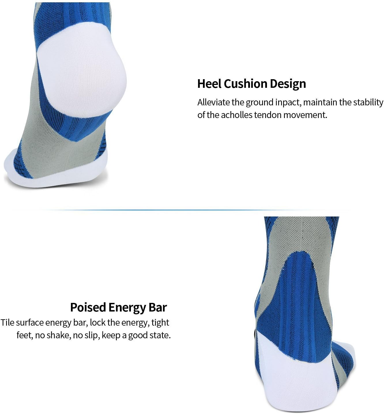 seven wolves 2 Pairs Women Compression Socks 20-25mmhg Using for Hiking Cycling Traveling Walking