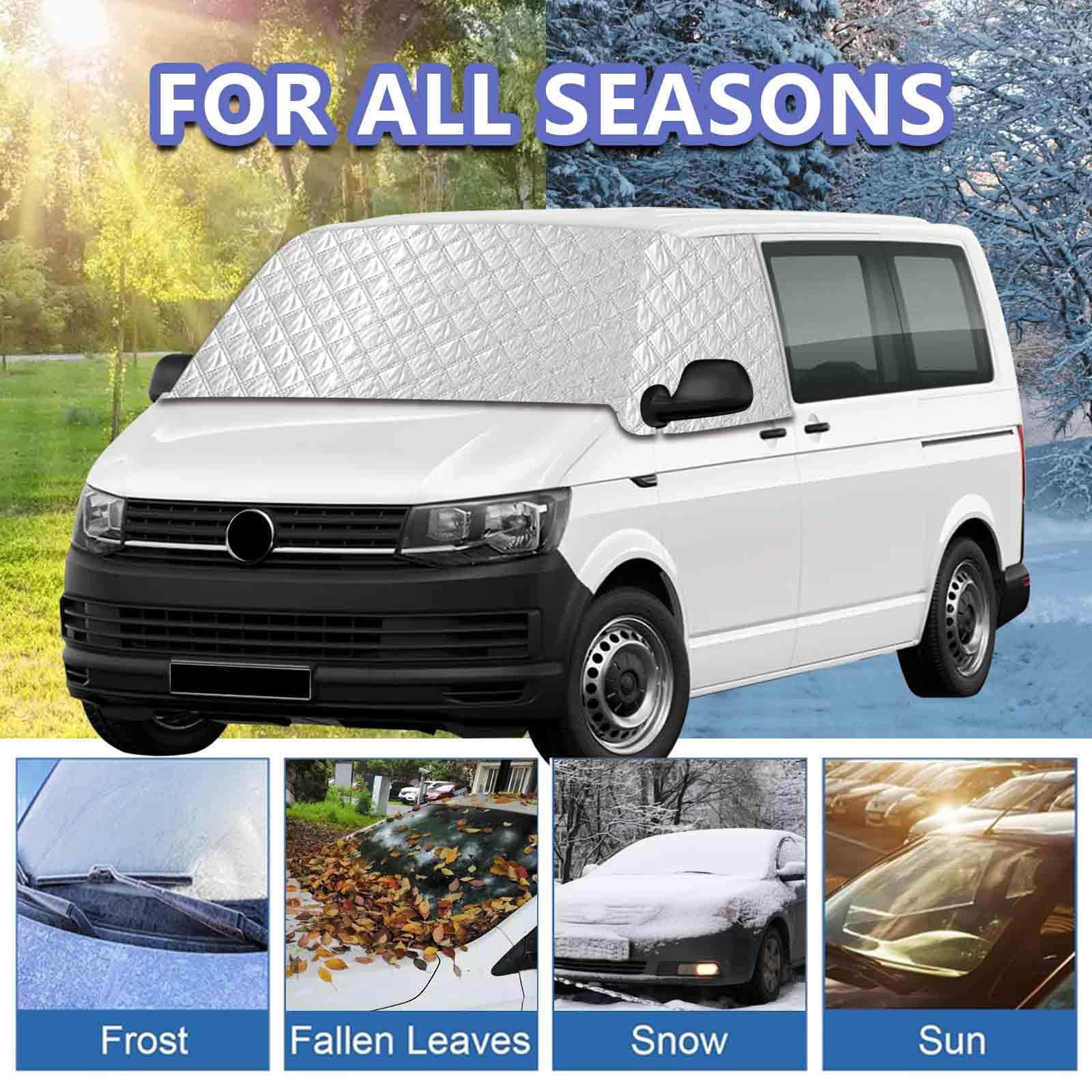 Scheibenabdeckung kompatibel mit VW T6/T6.1 Transporter Multivan California 4-Jahreszeiten Sonnenschutz Frostschutz Hitzeschutz UV Inkl. Tasche