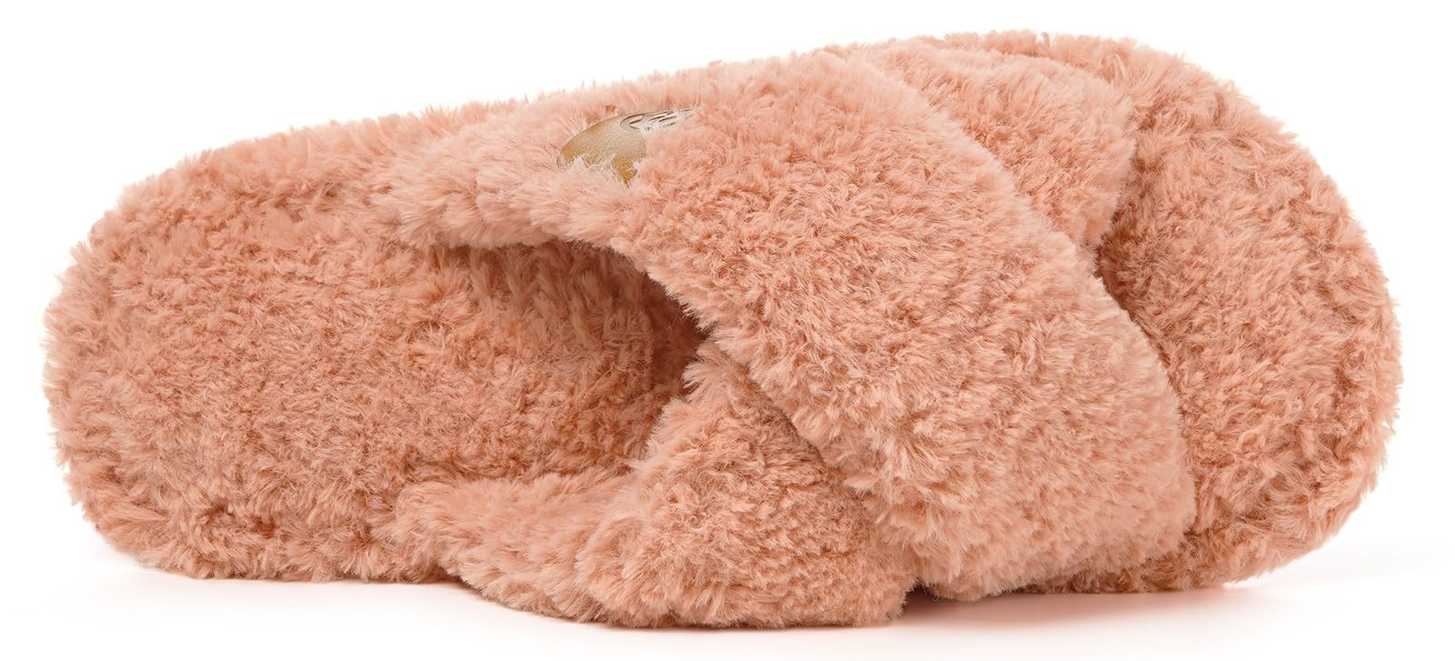 Dokela Pantoufles Femme Mousse à Mémoire Chaussons Peluche Chaud Bandes Croisées Bout Ouvert Chaussures Antidérapantes Slippers
