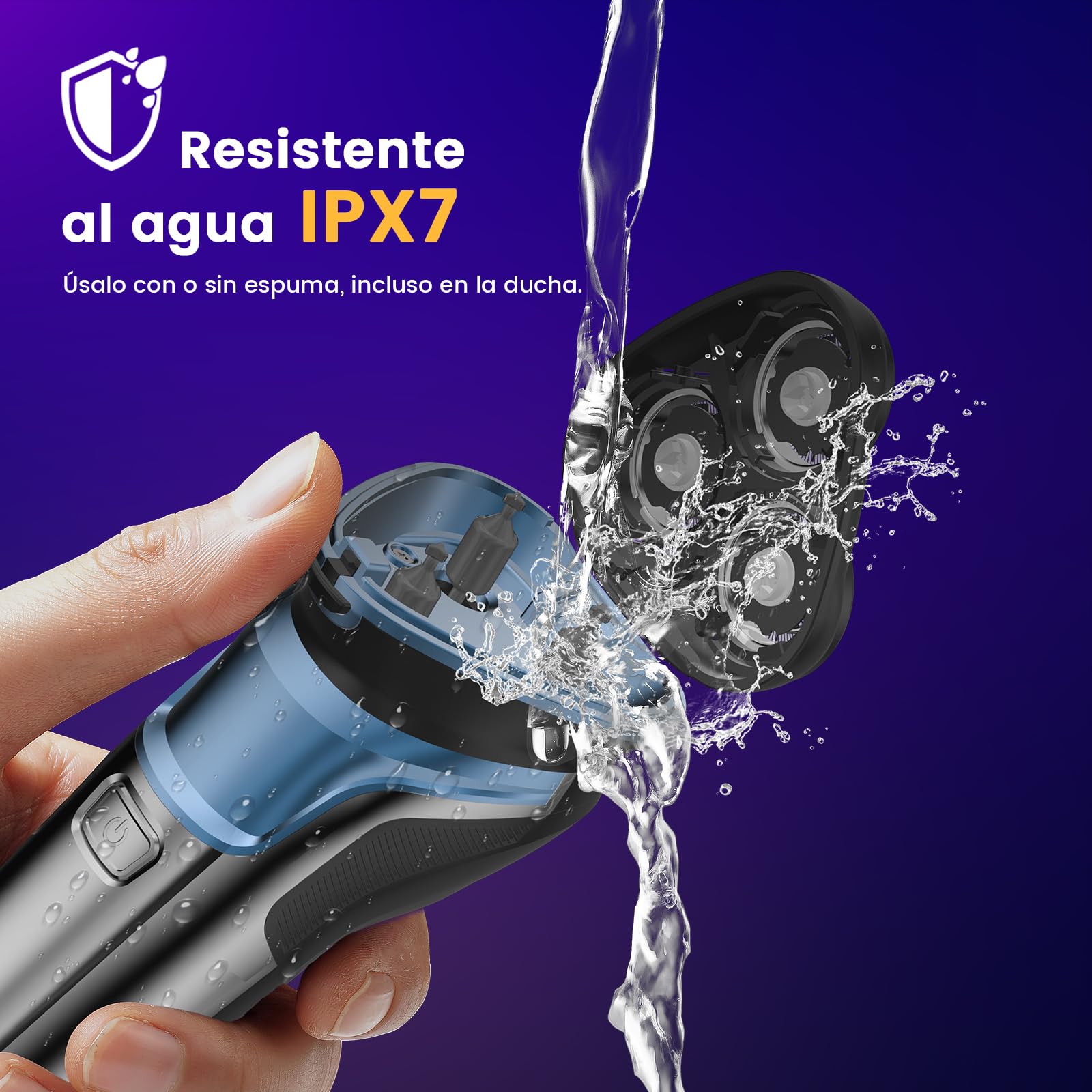 Skycool Afeitadora Electrica Hombre, Maquina De Afeitar Hombre Inalambrica Recargable, Afeitadora En Seco Y Húmedo Con Recortadora Emergente, Dos Modos De Velocidad, Pantalla Led