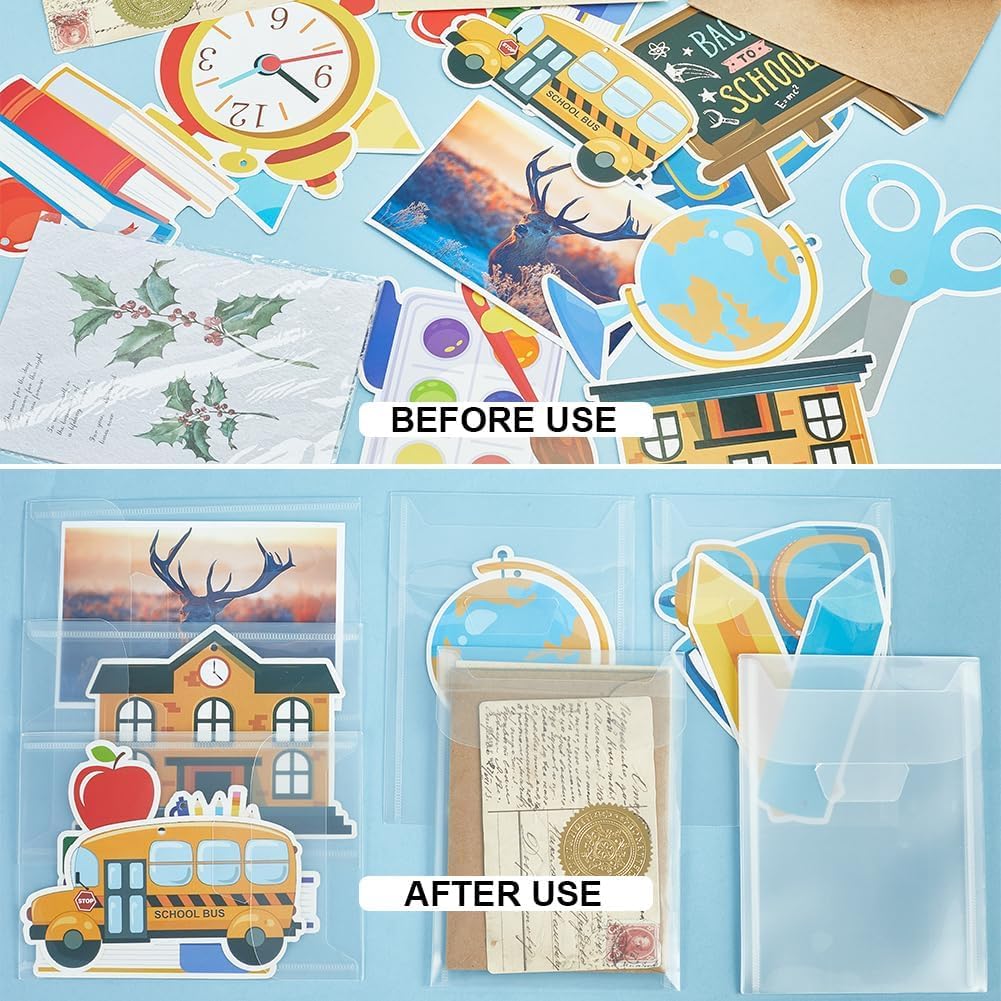 GORGECRAFT 30pz 24 x 18cm Sacchetti Riporre Timbri Fustelle in Plastica Trasparente Richiudibile Album Timbri Custodia Sigilli Timbri Buste Tasche Fustelle Stencil Carta Biglietti Scrapbooking