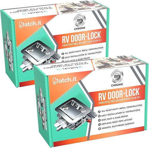 Miniatura 10 de LATCH.IT Reemplazo de Cerradura de Puerta Negra para RV Manija de Puerta de RV Totalmente de Metal se Adapta a Agujeros de 2.75"x3.75" Cerradura