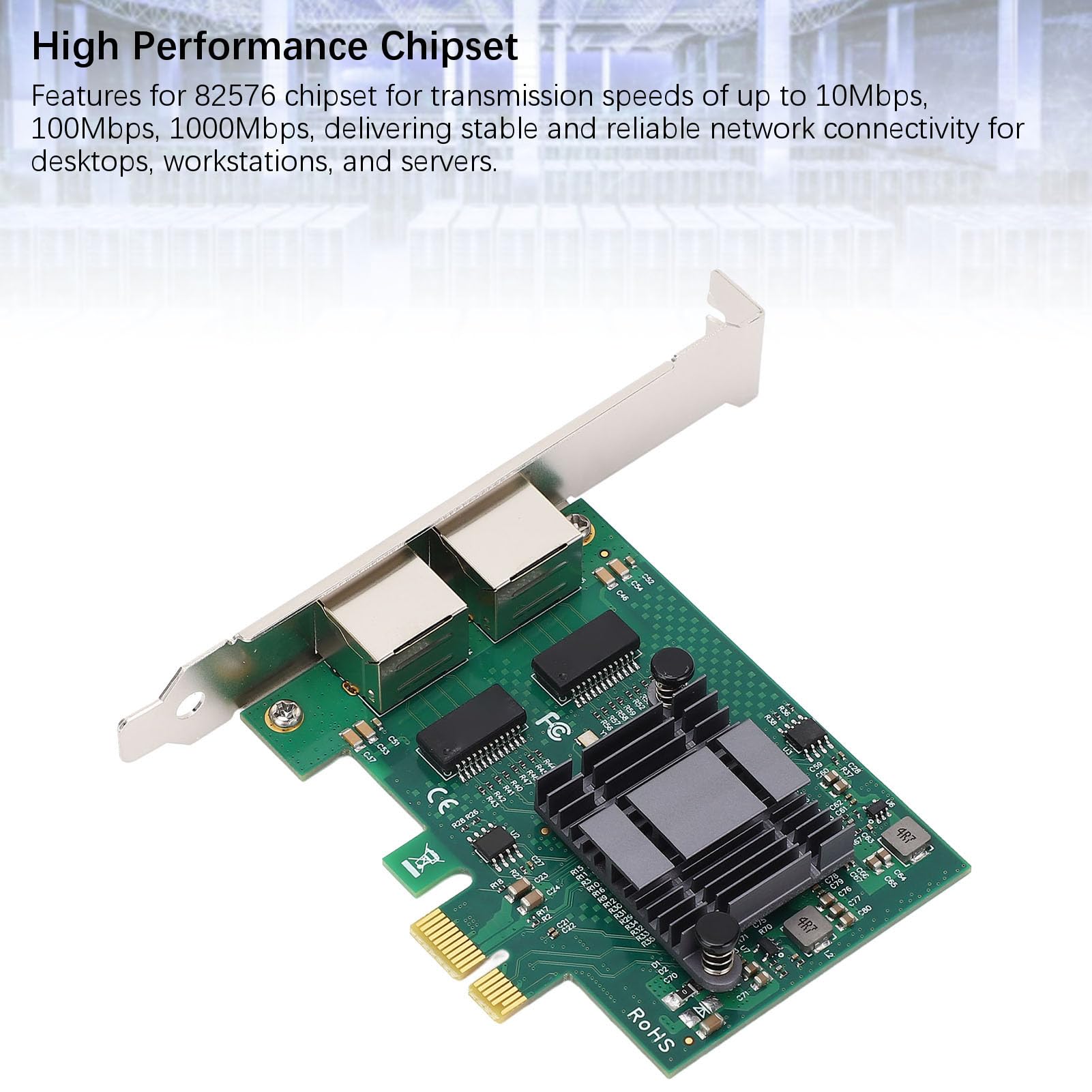Karta Sieciowa PCIe dla 82576, Dwa Porty RJ45 10/100/1000Mbps