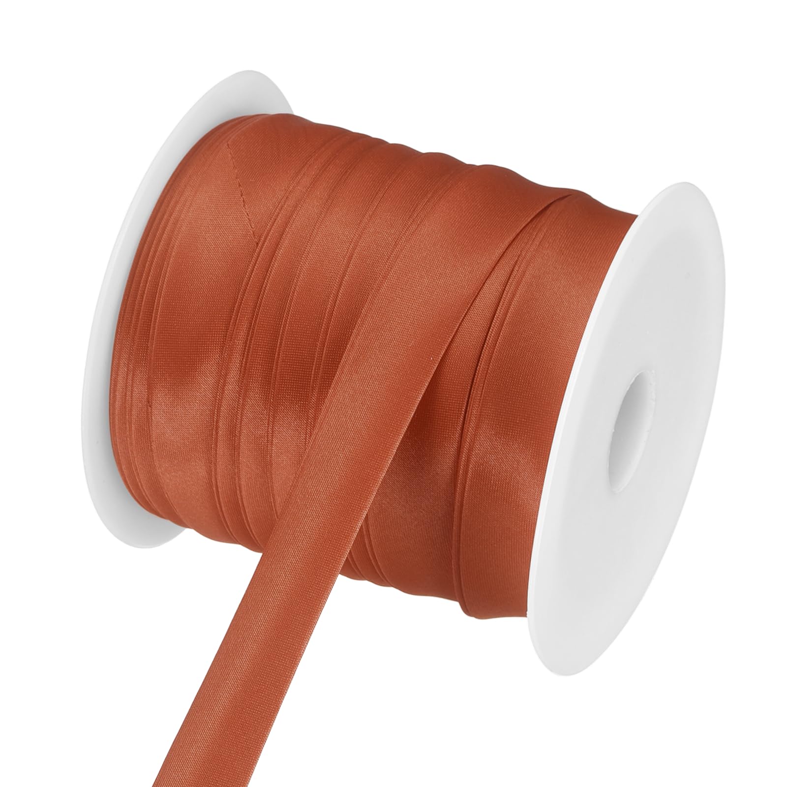 Ruban de biais en satin marron double pli pour corriger les ourlets irréguliers facilement