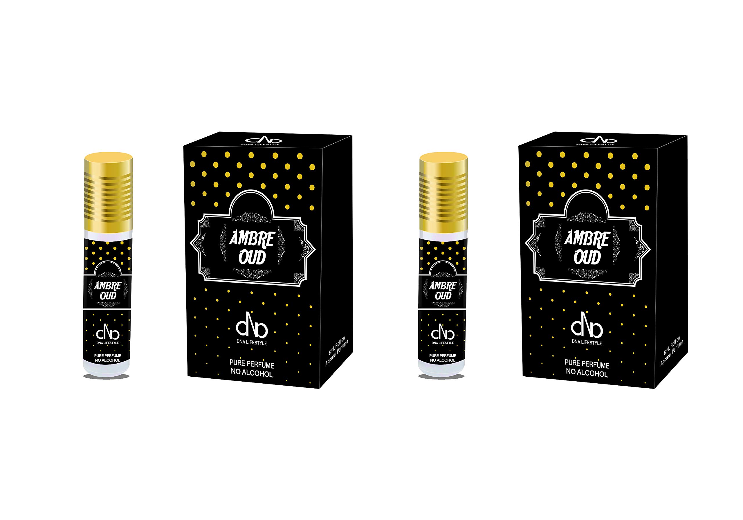 DNA AMBRE OUD - DUBAI SERIES 6ml Attar Roll-on Concentrated Perfume - Pack of 2