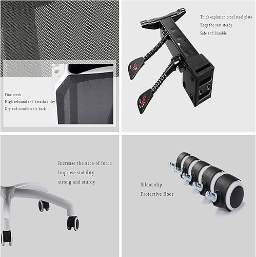 Miniatura 6 de Silla reclinable de escritorio de oficina con respaldo alto ergonómico de malla para computadora, sillas reclinables de oficina en casa con