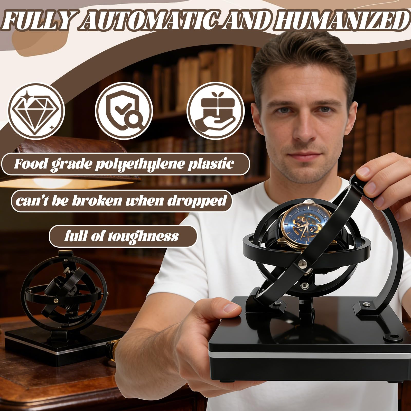Remontoir Montre Automatique Rotatif avec Minuterie Support Mouvement pour Montres Automatiques