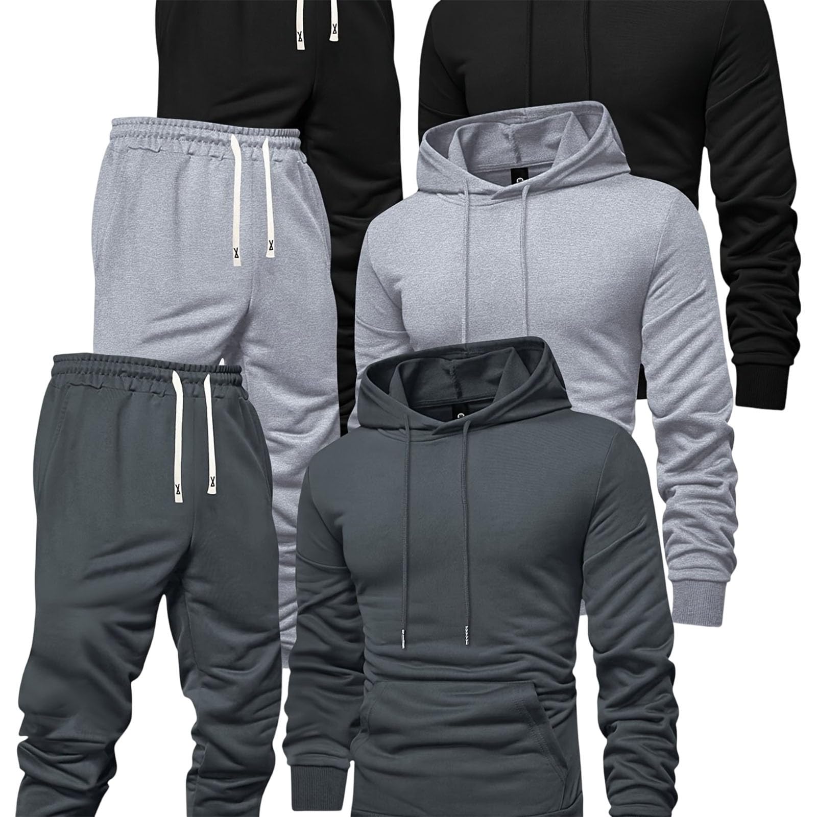 Conjunto completo de 2 piezas de chándal de manga larga para hombre
