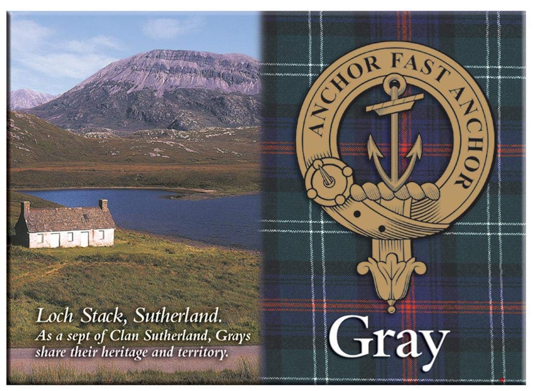 I Luv Ltd Grey Gray Scottish Clan Souvenir Metallic Picture Fridge Magnet, Scottish Gift