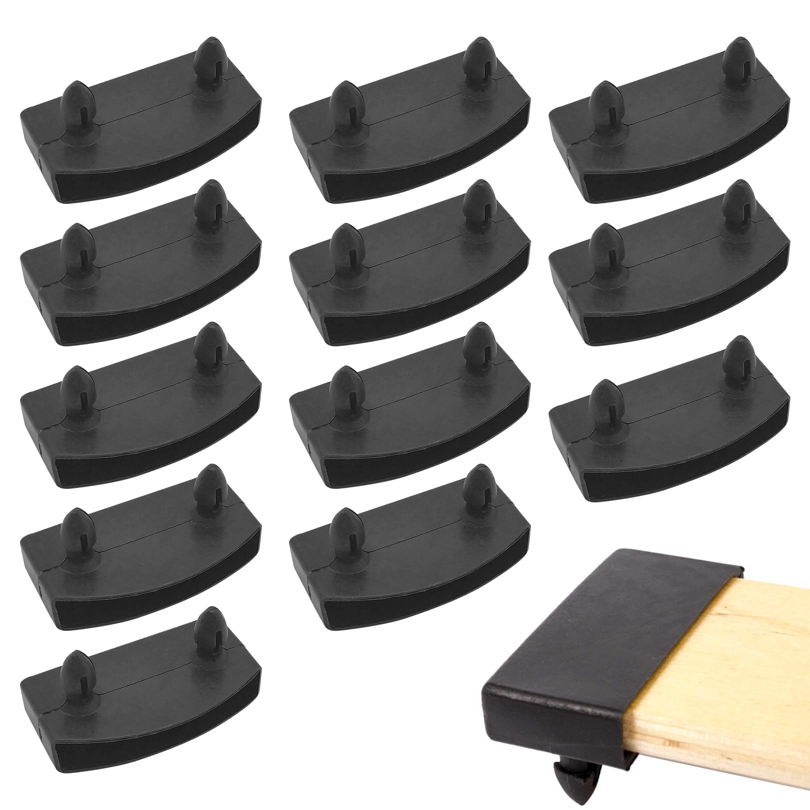 12 Pcs Bed Slat End Caps 55mm,Plastic Replacement Bed Slat Holders Single End Support Clips,Black Bed Slat Fixing Caps for Single,Double and King Size Bed Frame Repair