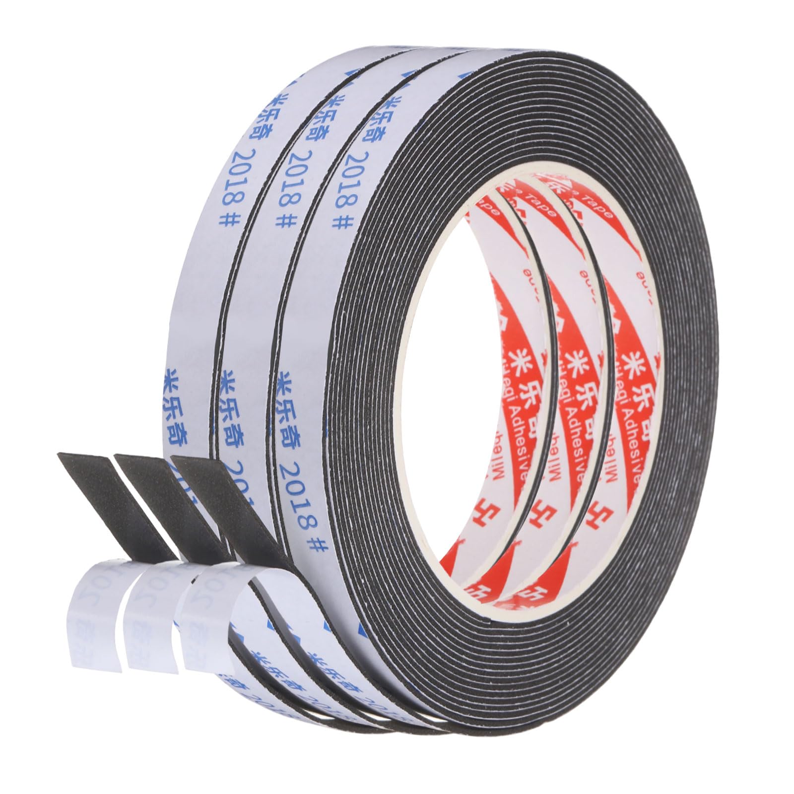 PATIKIL 3Roll Sponge Rubber Foam Tape, 1cm x 1mm x 5 Meters Self-Adhesive Foam Insulation Tape Weather Stripping for Window Door Soundproofing Weatherstrip AC Seal Strip, Black โ image 1
