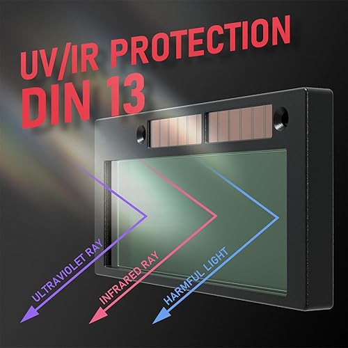 Miniatura 9 de YESWELDER Shade 8-13 2x4 Lente de soldadura de oscurecimiento automático, filtro de tecnología azul de color verdadero, lente de soldadura 2x4