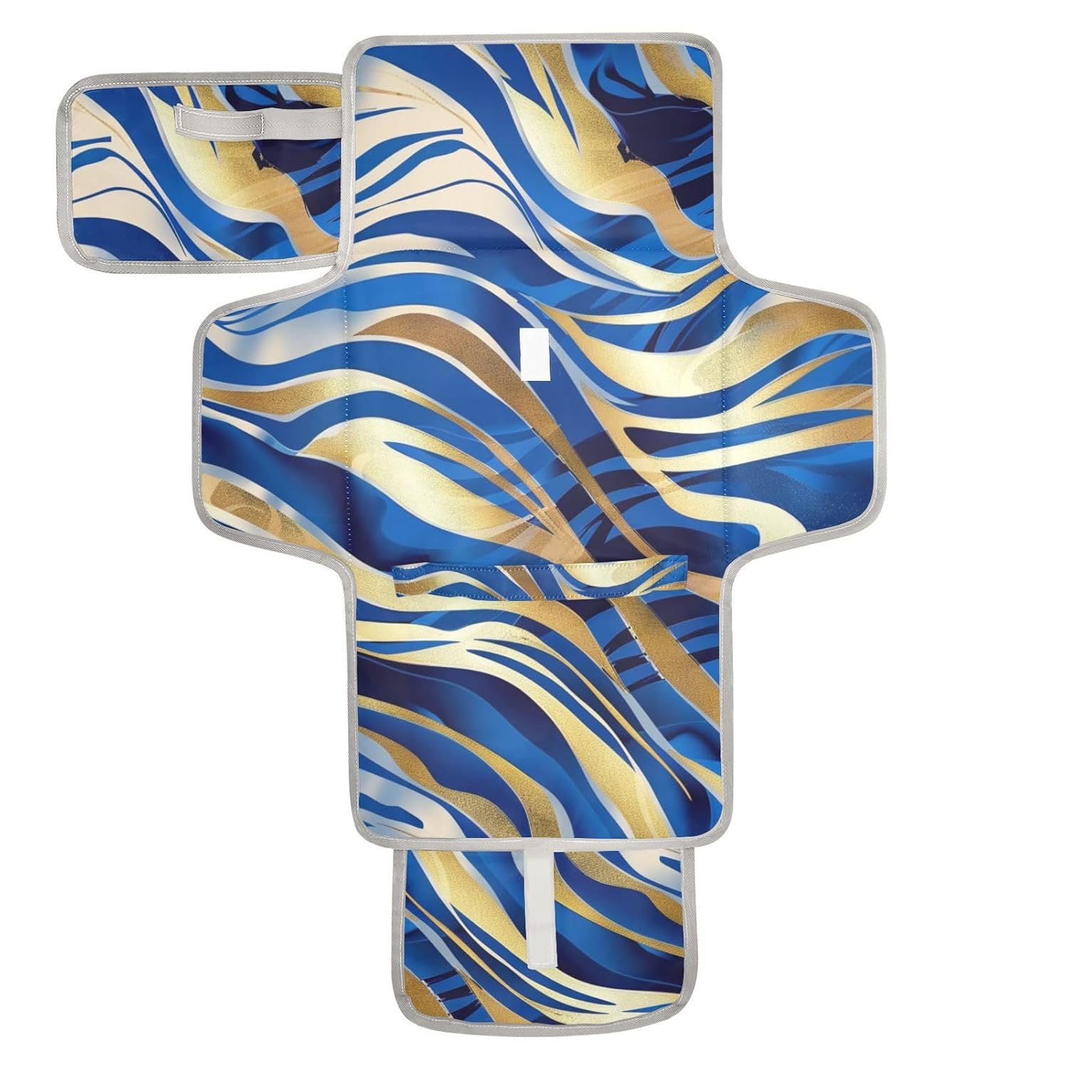 Blue and Gold Leopard Print Reusable Changing pad Portable with Tissue Pocket Diaper mat Changing pad Travel for Girl & Boy cambiador de pa?ales para Bebes
