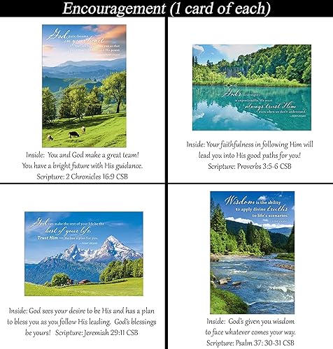 Miniatura 3 de Tarjetas de aliento (sin tarjetas repetidas) 24 tarjetas de felicitación cristianas/religiosas de diseño, surtido ~ Escritura en cada tarjeta