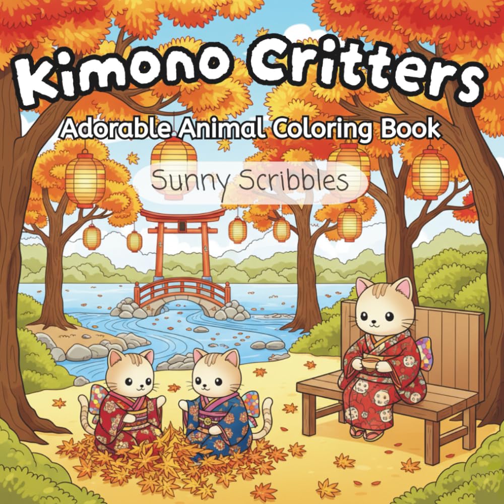 Kimono Critters: Adorable Animal Coloring Book