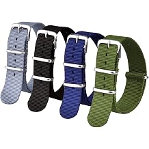 Ritche Christmas Gift Military Ballistic Nylon Strap 16mm 18mm 20mm 22mm Premium Nylon Watch Band Strap With Stainless Steel Buckle 4 Packs, White Elephant Gifts, Stocking Stuffers for Men