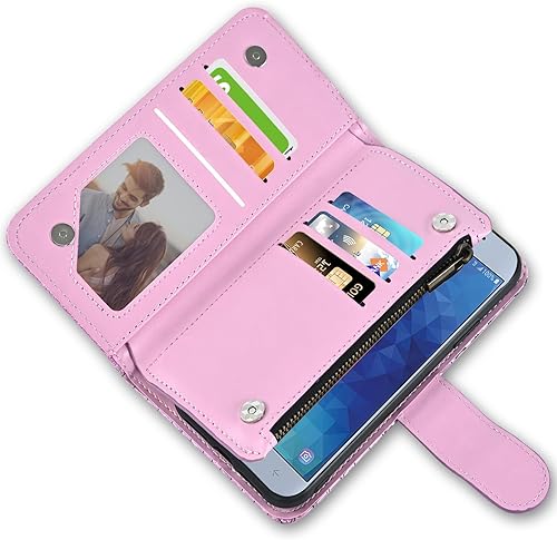 Miniatura 5 de Asuwish Funda de teléfono para Samsung Galaxy J7 Star J 7 Crown 7J Refine 2018 J7V V 2nd Gen Wallet Cover con protector de pantalla Bling Glitter