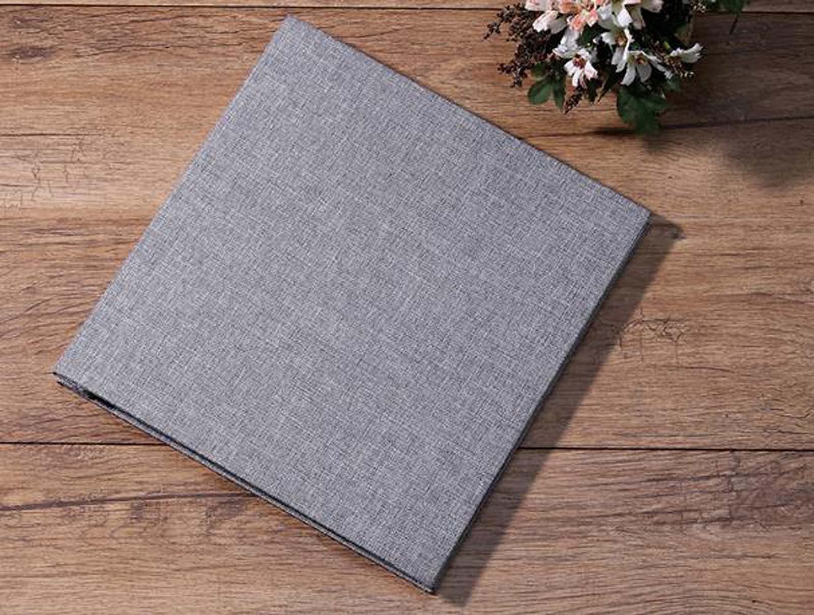 Linen Photo Album with Protective Film Memory Book Save Images Permanently 27x28 Best Gift Choice 40 Pages Art Scrapbook DIY 4x6 Thick Pages,Grey