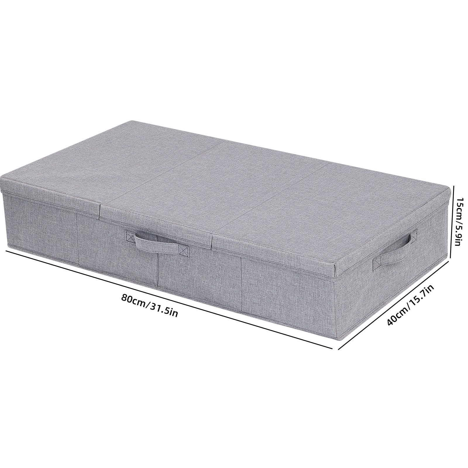 Unterbettkommode, Grau Aufbewahrungsbox, 3 Pack, 80x40x15cm | Unterbettkommoden,Unterbett Aufbewahrungsboxn,Kleiderschrank Organizer,Aufbewahrungstasche,Stoffboxen mit Griff
