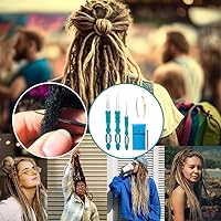 Vista 8 de Yarniss Ganchos de ganchillo para rastas con mango ergonómico, aguja de ganchillo para cabello de 0.75mm para trenza Loc