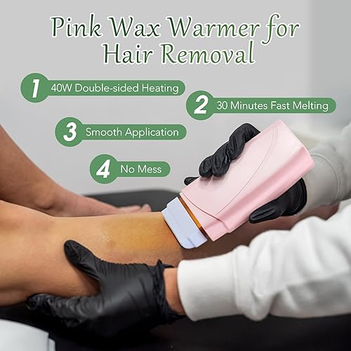 Miniatura 7 de Kit de depilación para mujer, kit de cera enrollable para depilación, cartucho de cera suave de aloe, kit de rodillo de cera de miel, 100 tiras