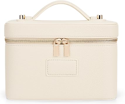 HiTotes Makeup Bag Vanity Case for Women Leather Cosmetic Bag Travel Toiletry Bags Portable Makeup Organizer Case