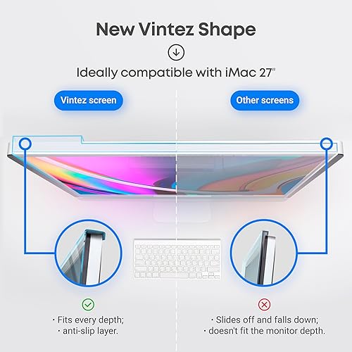 Vista 87 de VINTEZ Protector de pantalla de luz azul para monitor de computadora y portátil de 26, 27 pulgadas, película de bloqueo de luz azul anti-UV para PC