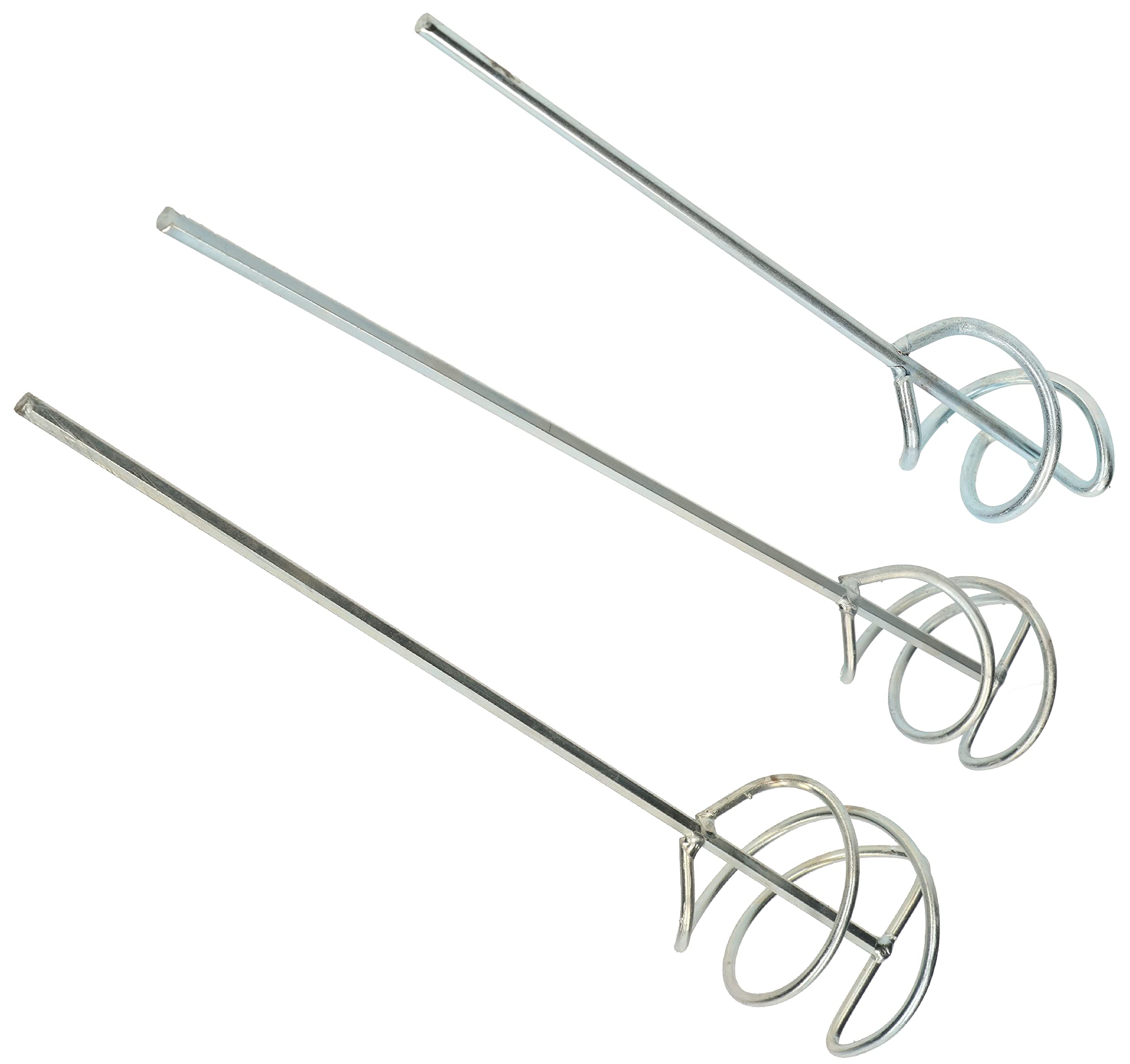 KOTARBAU® 3 x Varillas mezcladoras 55, 80, 100 mm, Mezclador, Agitador de adhesivos, Mezclador de mortero, yeso, cemento, Cesta mezcladora espiral, Batidora de yeso para taladro, Acero galvanizado