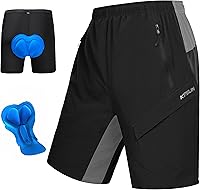 KPSUNSPORTS Men's 3D Padded Baggy Mountain Bike Shorts - Quick Dry Lightweight Cycling Biking Shorts UPF 50+