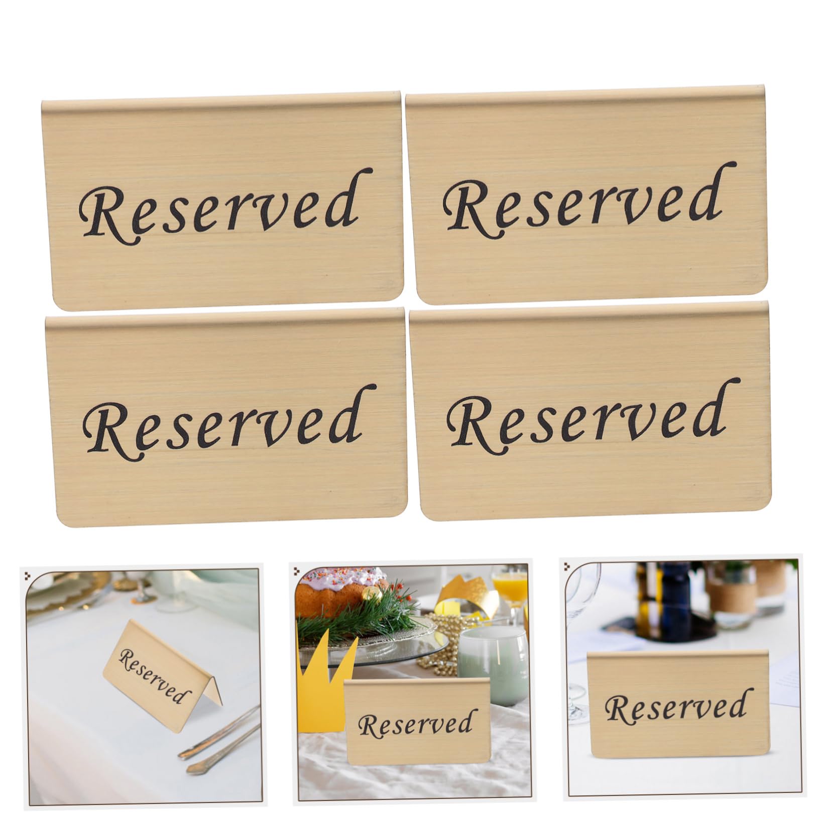 Letreros de Mesa Acero Inoxidable Dorado Reservada para Bodas y Fiestas Reutilizables y Ligeros Ideales para Mesas en Restaurantes y Cenas