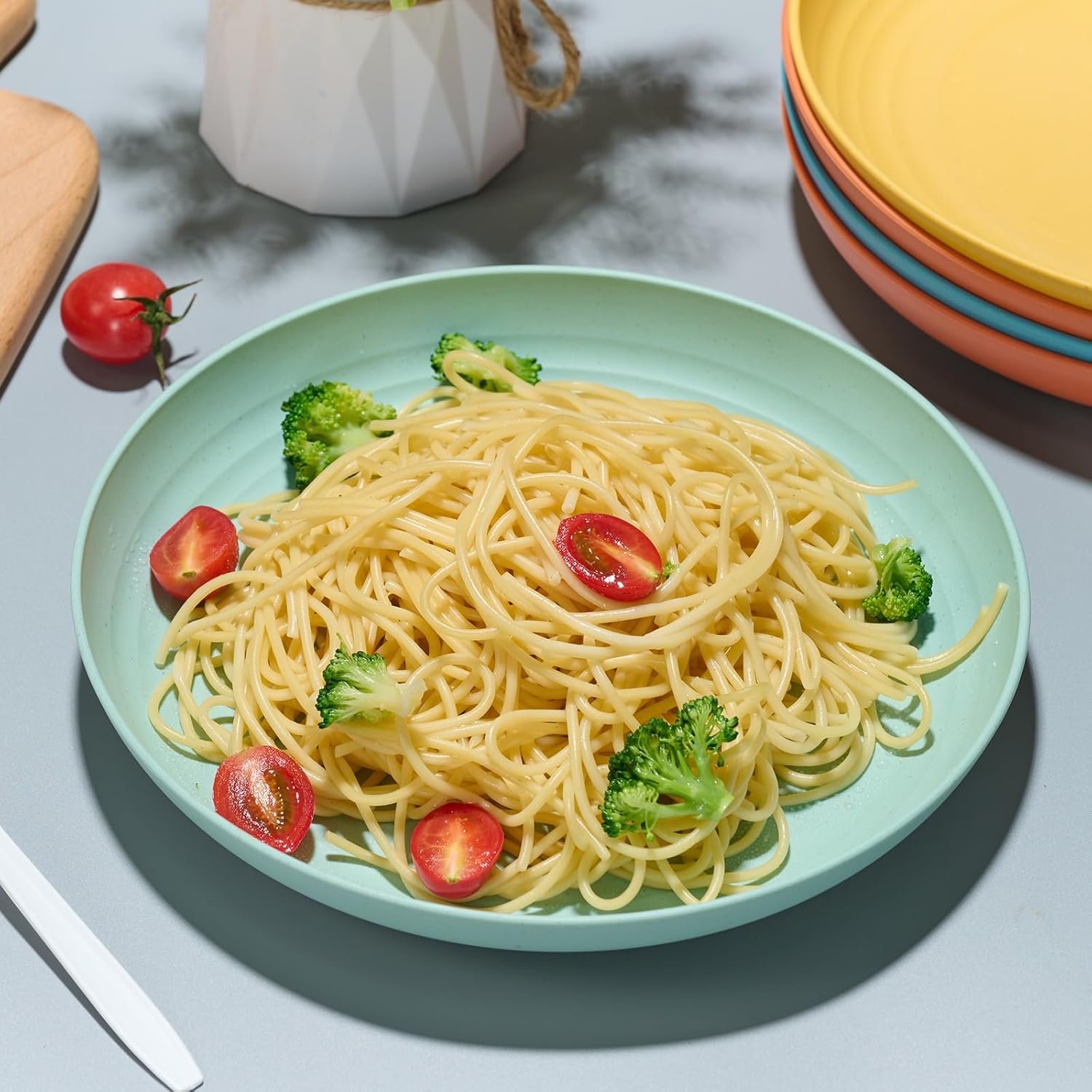 Amazon.com | Luckore 10 inch Deep Dinner Plates Set of 8 Wheat