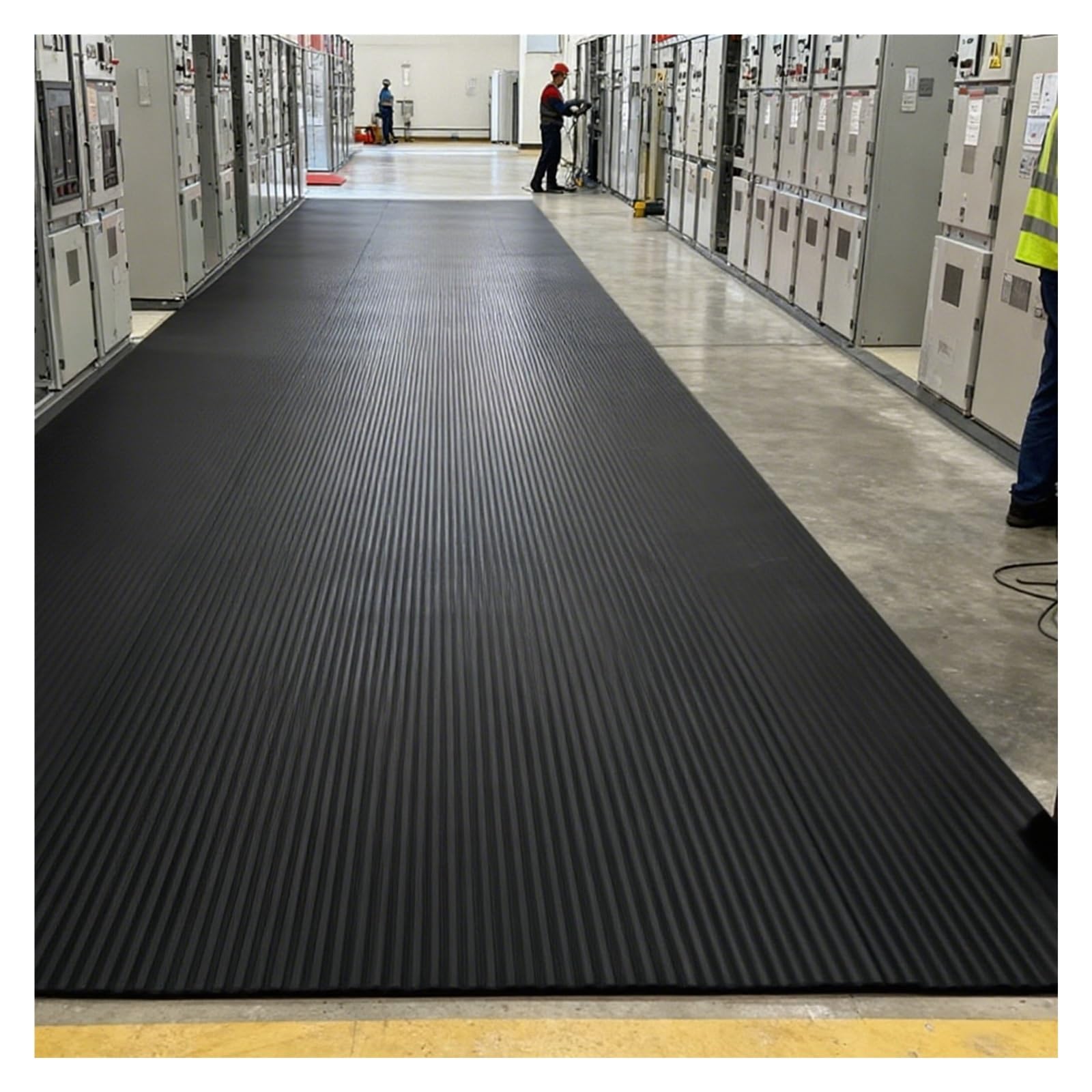 Tapis isolant contre les décharges électriques pour sécuriser un sol industriel