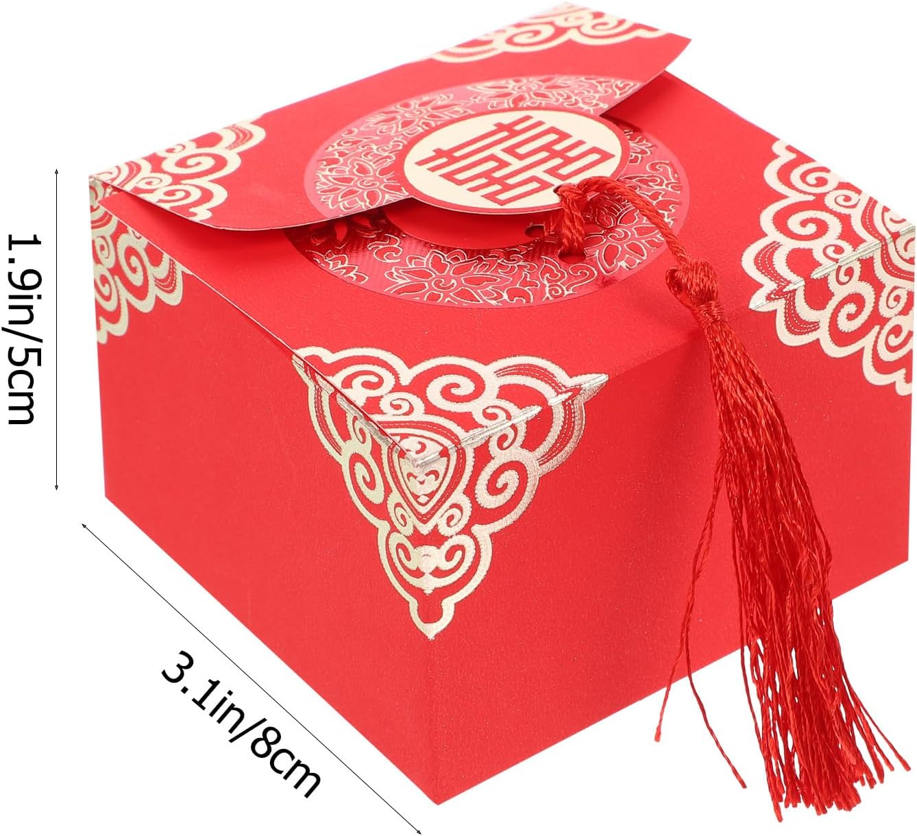 KESYOO Cake Container 20Pcs Chinese Wedding Boxes Retro Hollow Candy Boxes with Tassel Red Cookie Boxes for Wedding Birthday Party Favors () Bridal Shower - Image 9