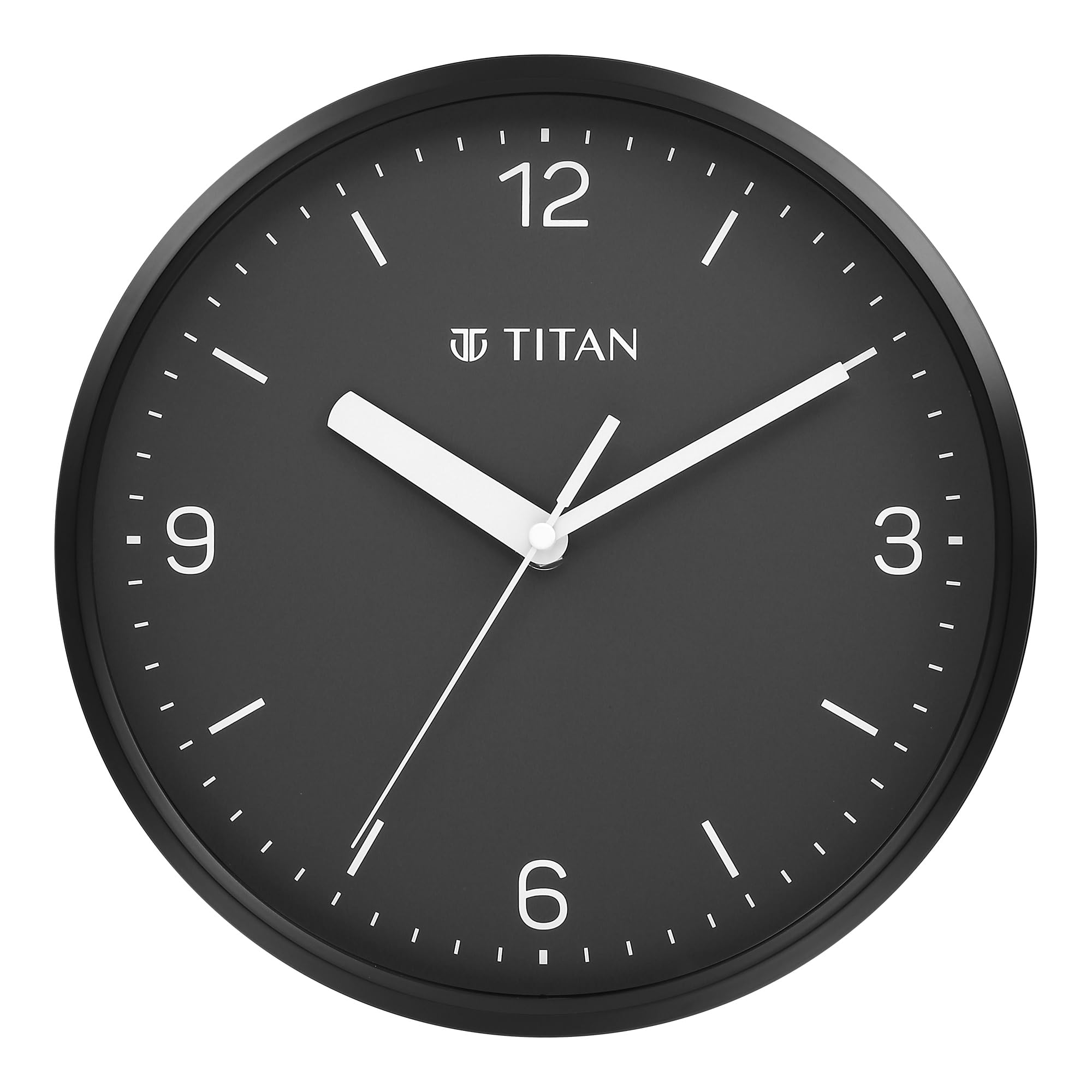 Titan Classic Black Analog Wall Clock with Silent Sweep Technology (25.5 x 25.5)