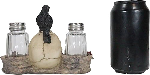 Miniatura 8 de Ebros - Juego de figuras de cuervo del Día de los Muertos con calaveras y rosas de calaveras macabras, 6.25 pulgadas de largo, para Halloween,