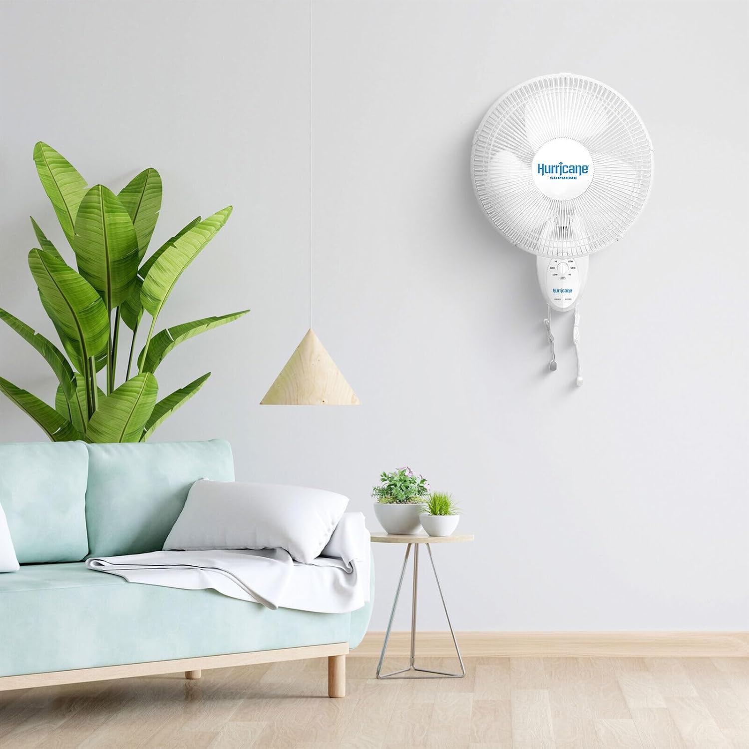 SLEE Durable Wall Mounted Fan Oscillating 12 Inch 3 Speed Indoor Outdoor White Patio Strong Wind (2 Pack)