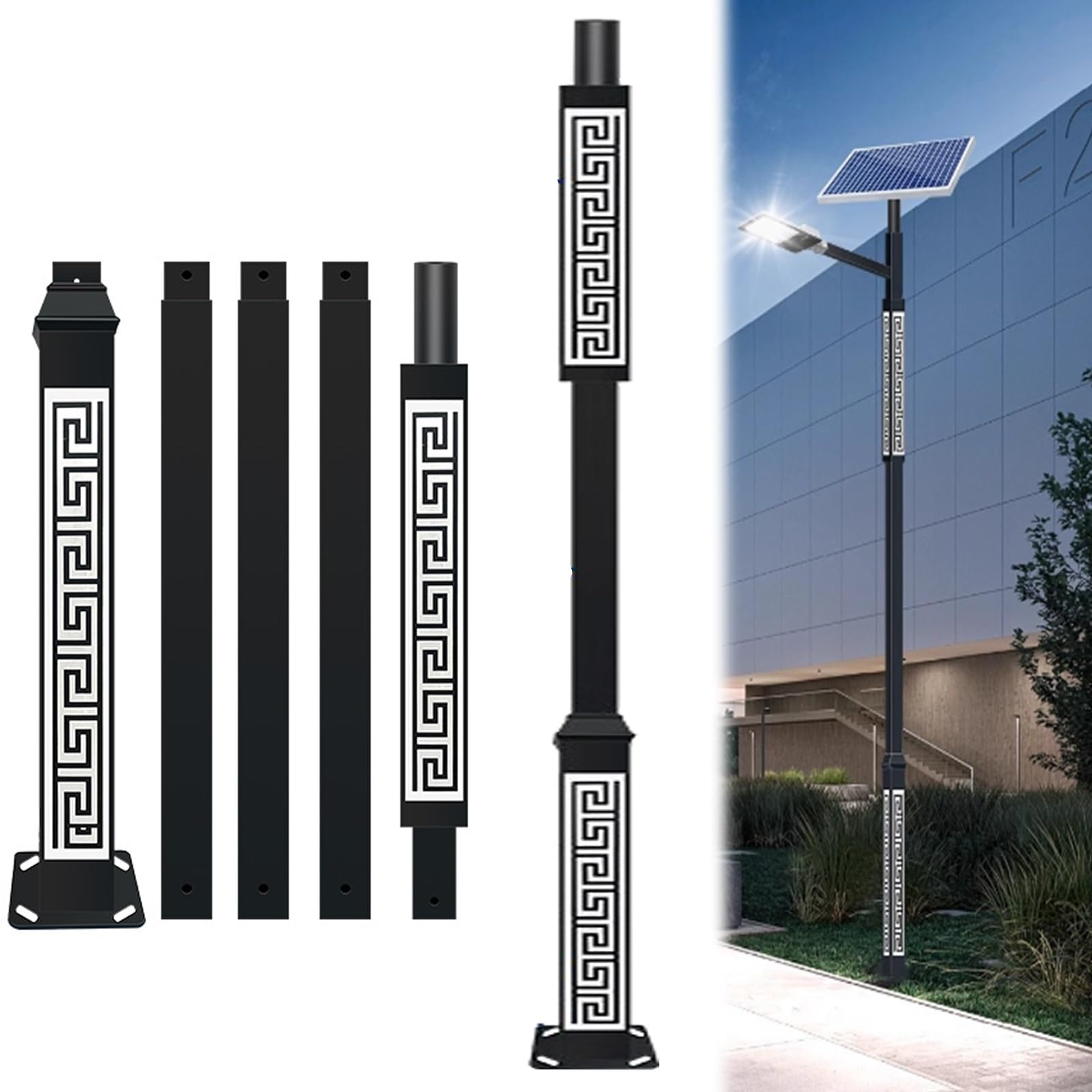 Ocynkowany ogniowo słup solarny do oświetlenia ulicznego, do samodzielnego oświetlenia zewnętrznego, nadaje się do wszystkich rodzajów solarnych lamp ulicznych LED, ulicy wiejskiej, ogrodu, patio i