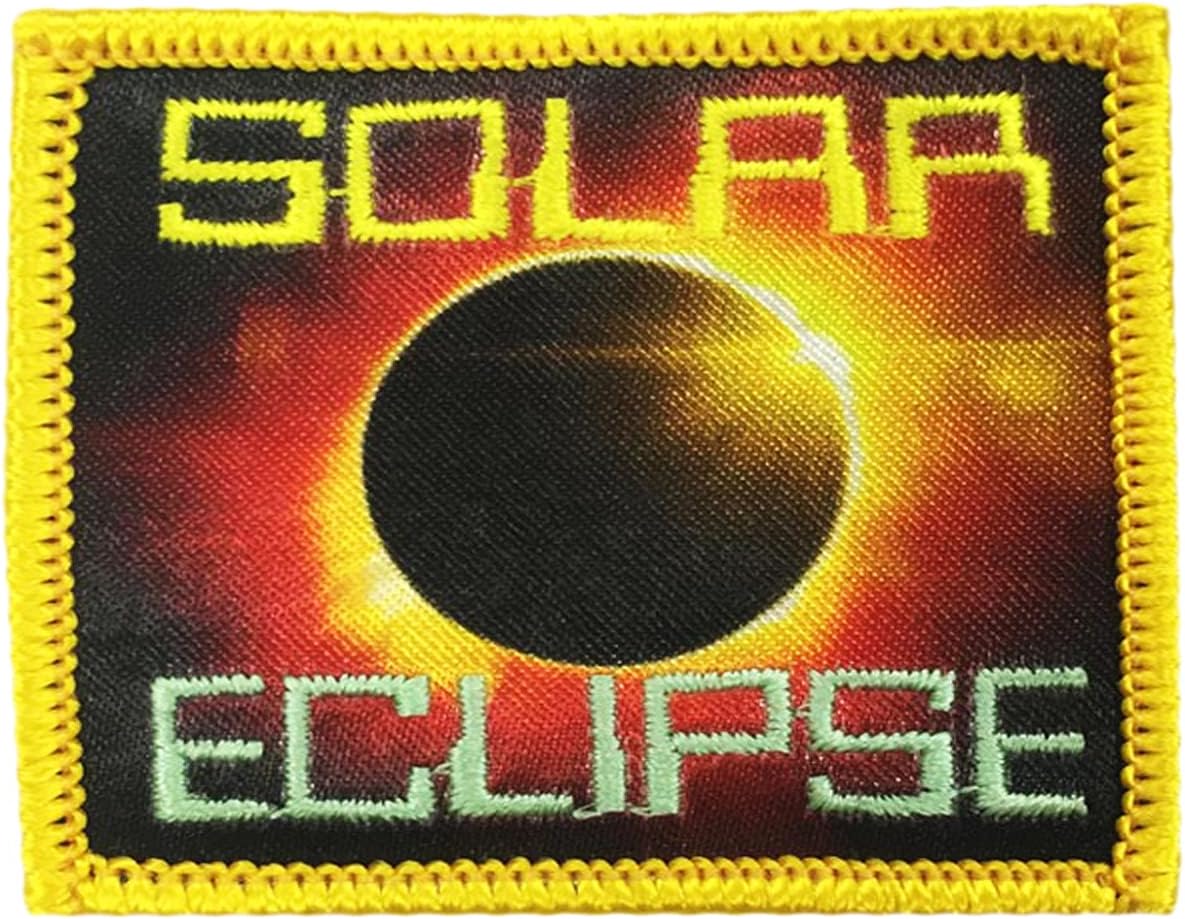 12 Pieces 2" Activity Scouts Applique Fun Patches, Science and Technology - Space (Solar Eclipse 2)