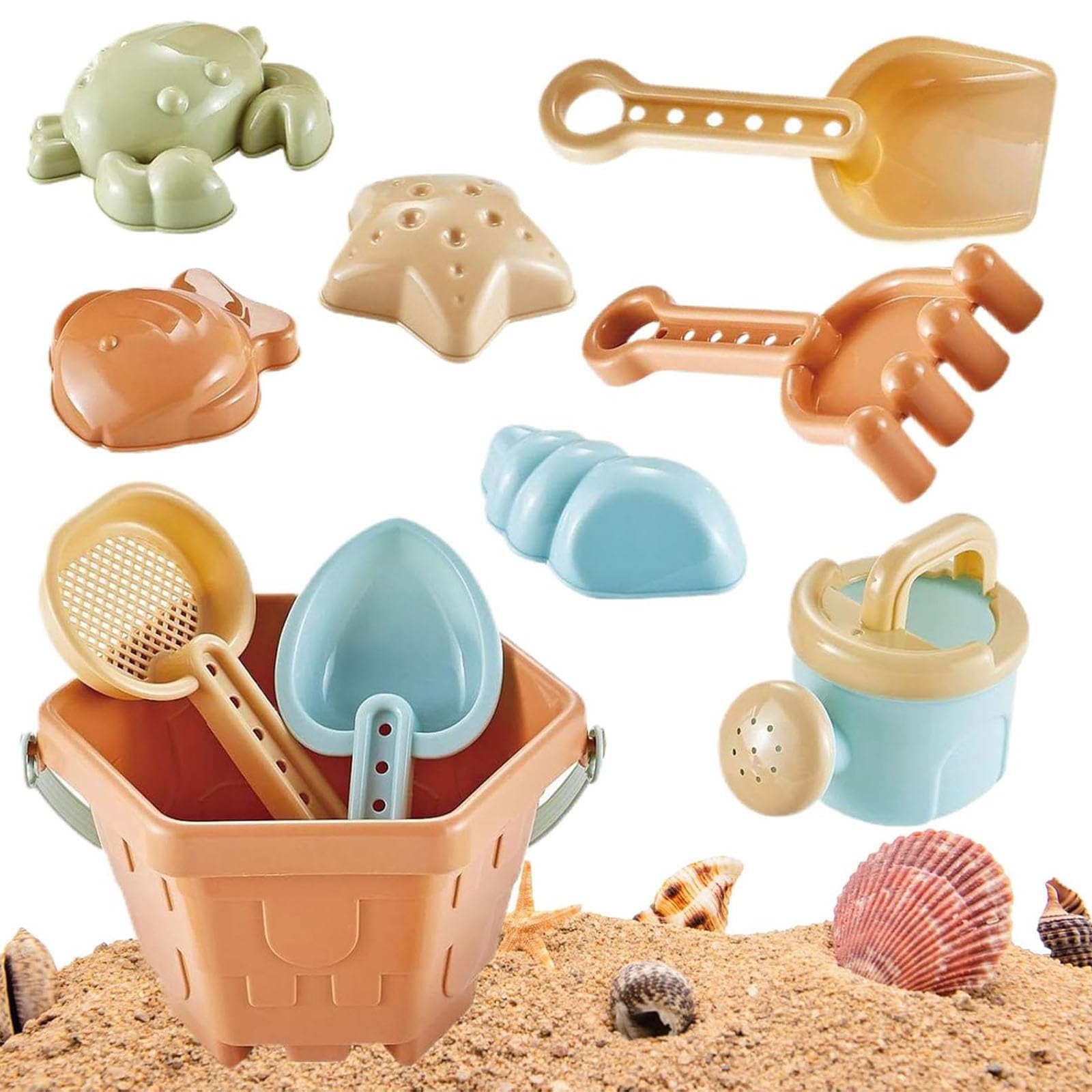 Beach Toys Set for Kids, Sand Play Toys with Bucket and Spade, Wheelbarrow Truck Shovel Rake Ice Cream Molds, Outdoor Summer Sandbox Toys for Toddlers Boys Girls