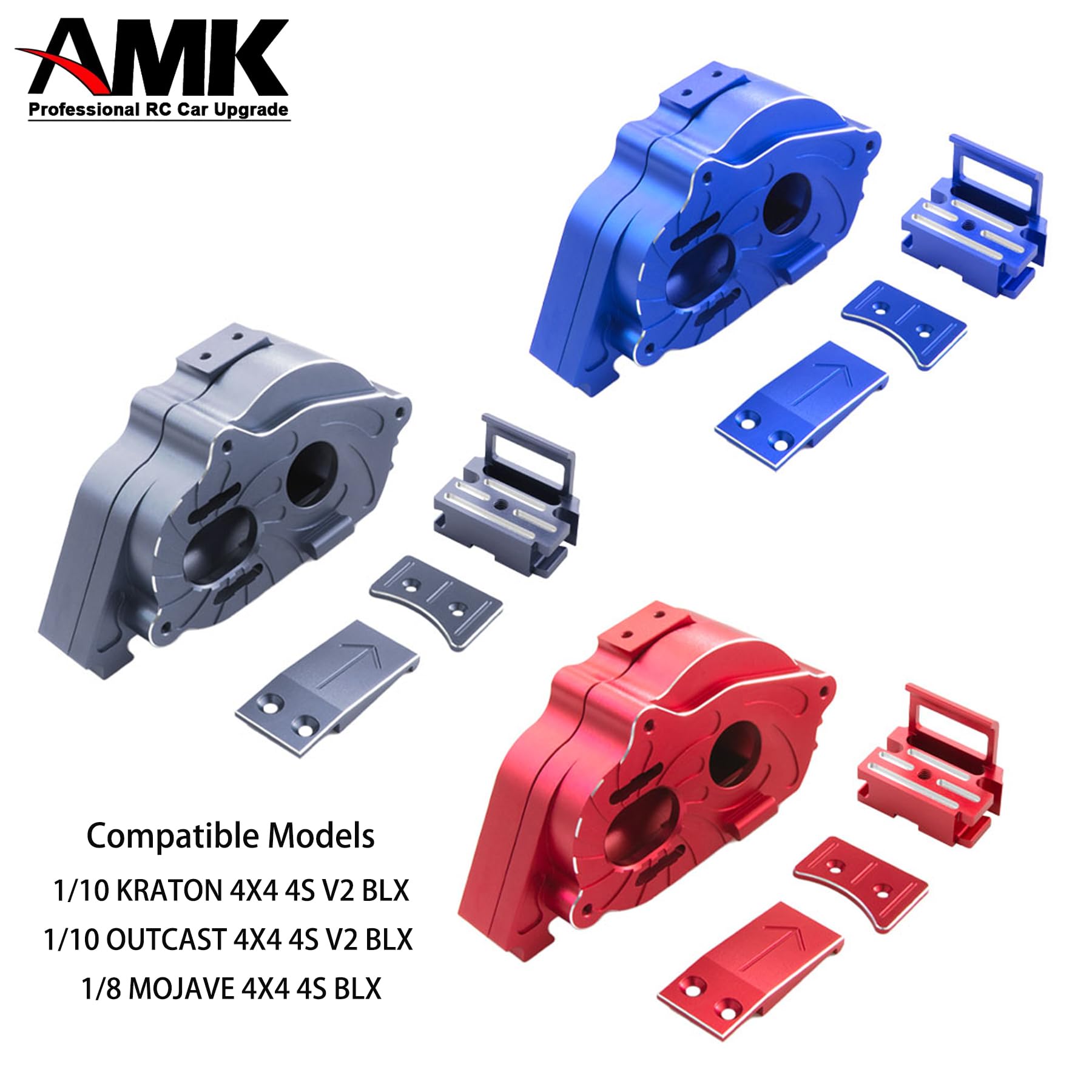 Aluminum 7075 Alloy Transmission Case for LOSI 1:24 Micro-B 2WD Buggy RTR-LOS00007 / 1:28 Micro-T 2S 2WD RTR Stadium Truck-LOS-1392 Upgrades - Black